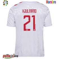 Camiseta Dinamarca Morten Hjulmand #21 Visitante Equipación Eurocopa 2024 manga corta